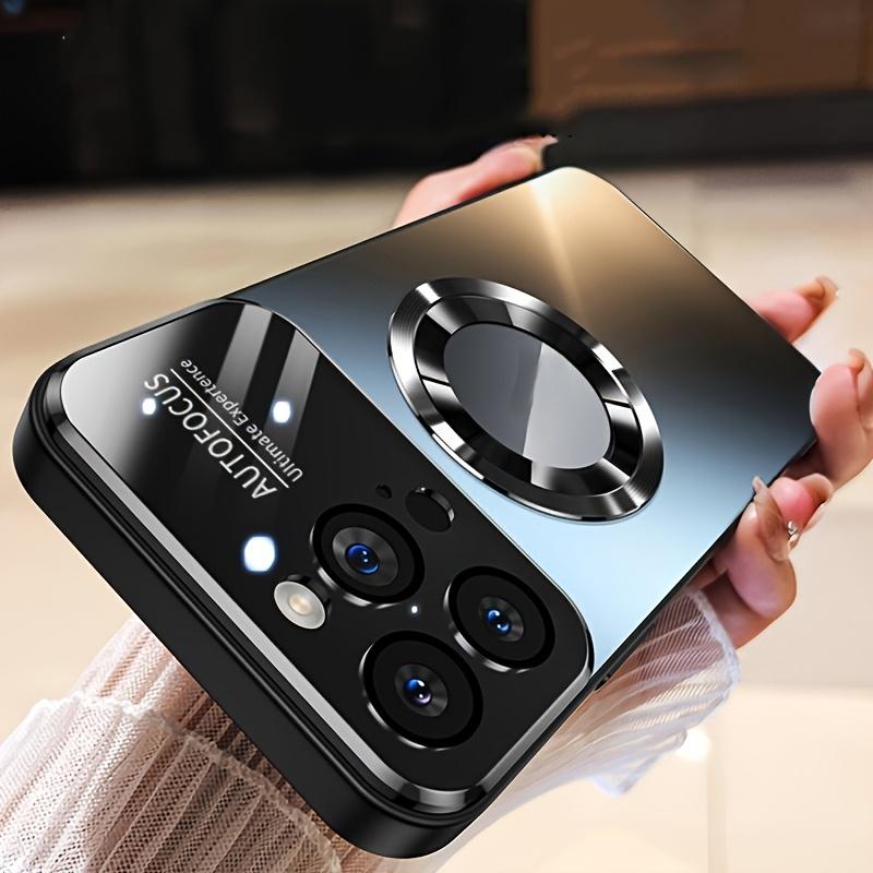 

Титановый чехол для iPhone 17 Air 16 15 14 Pro Max, Роскошная матовая магнитная крышка с защитой объектива камеры, Защита от царапин, Беспроводная зарядка, Чехол для телефона iPhone 15 Pro Max чёрный