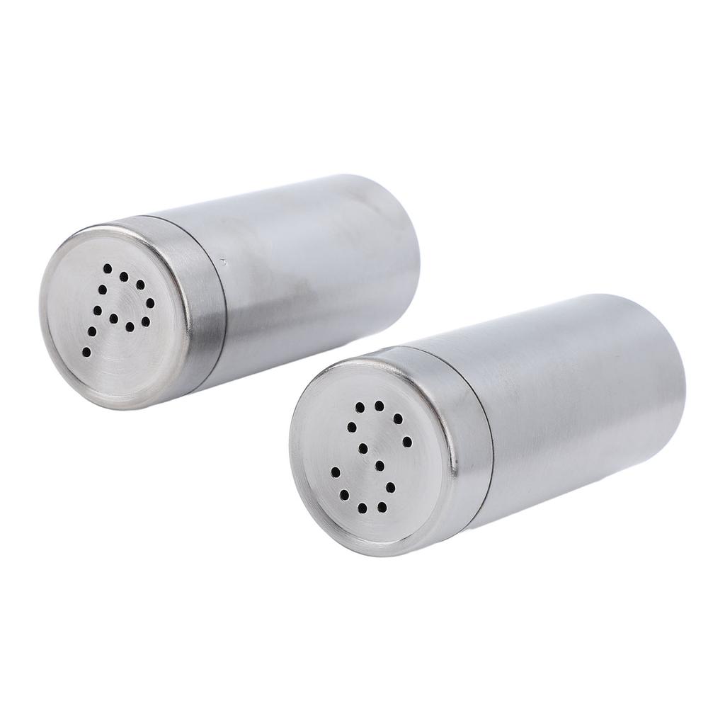 2 Pcs 304 Stainless Steel Seasoning Bottles Table Household Pepper Salt Shaker Barbecue Sprinkles Seasoning Jar Kitchen