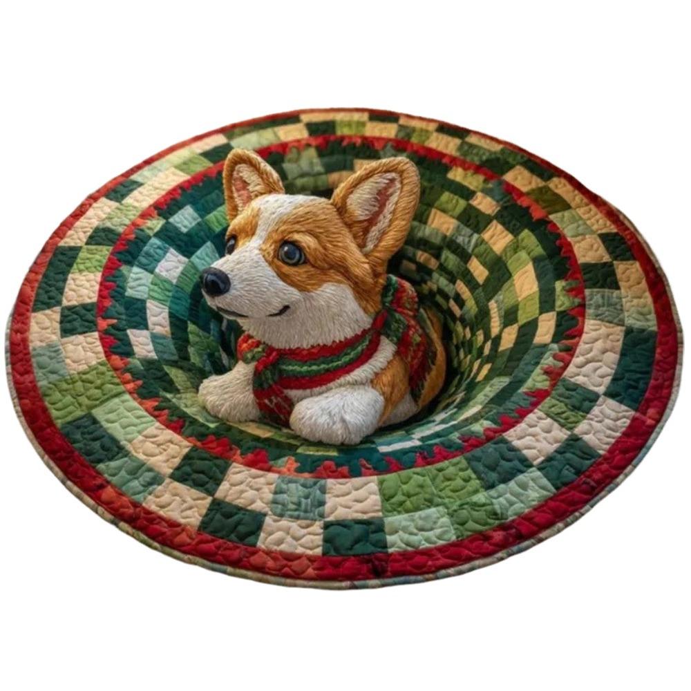 60*60cm Christmas Round Carpet 3D Special-shaped Bedroom Door Mat Santa Claus Floor Mat  Home Decor