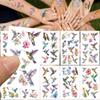 10 arkuszy Kreskówkowe Naklejki Tatuaże Kolibry Na Rękę Ramię Ciało Tymczasowe Fałszywe Wodoodporne Naklejki Tatuaże Dzieci Kreatywne Prezenty