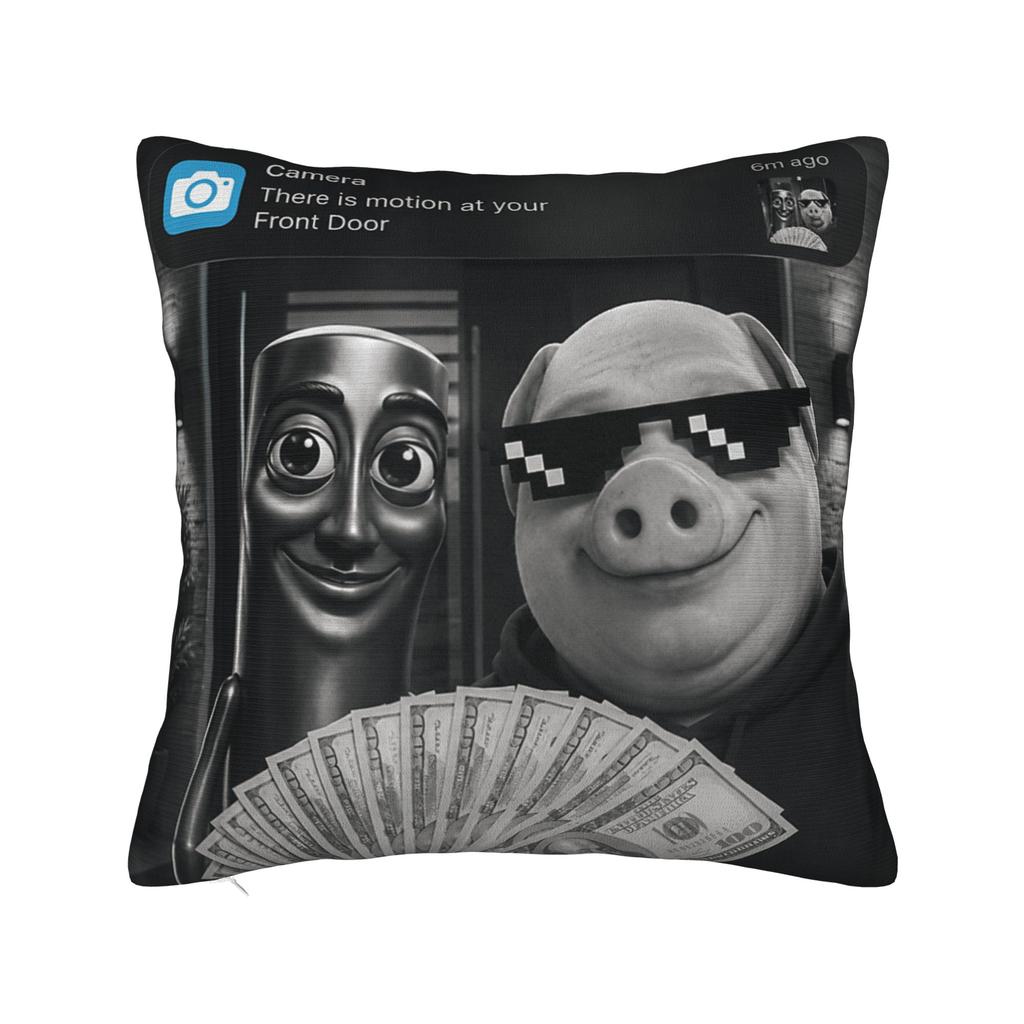 Povlak na polštář Tung Tung Tung Sahur John Pork Meme Brainrot Design Potah na polštář pro kancelář, auto, domácí dekorace Nové povlaky na polštáře