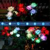 LED Solar Rose Flower Lights: 3, 5, or 6-Head Options for Outdoor Garden and Lawn Decoration