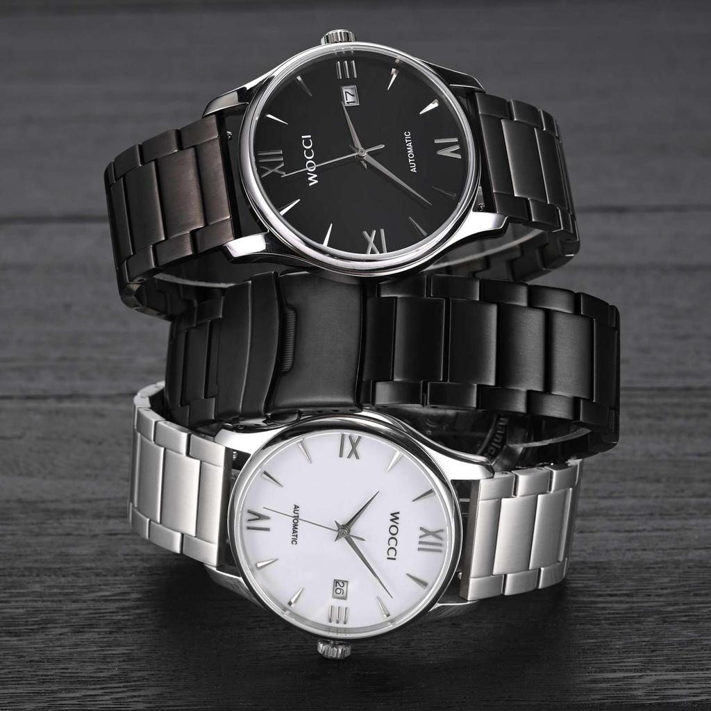 WOCCI 22mm Metal Watch 316L Stainless Quick Dark Gray Men's Band, Steel, Release,