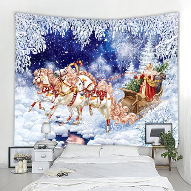 Santa Claus Decoration Tapestry Home Decor Tapestry Mandala Boho Hippie Wall Tapestry Christmas Party Background Tapestry