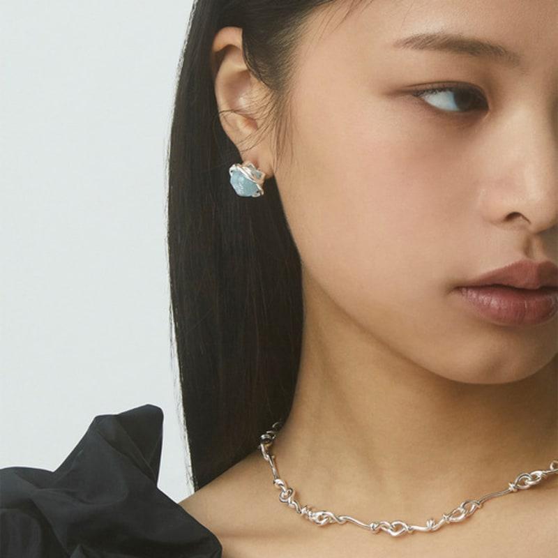 NEUF PIECE WILDBLUME AQUAMARIN OHRRINGE