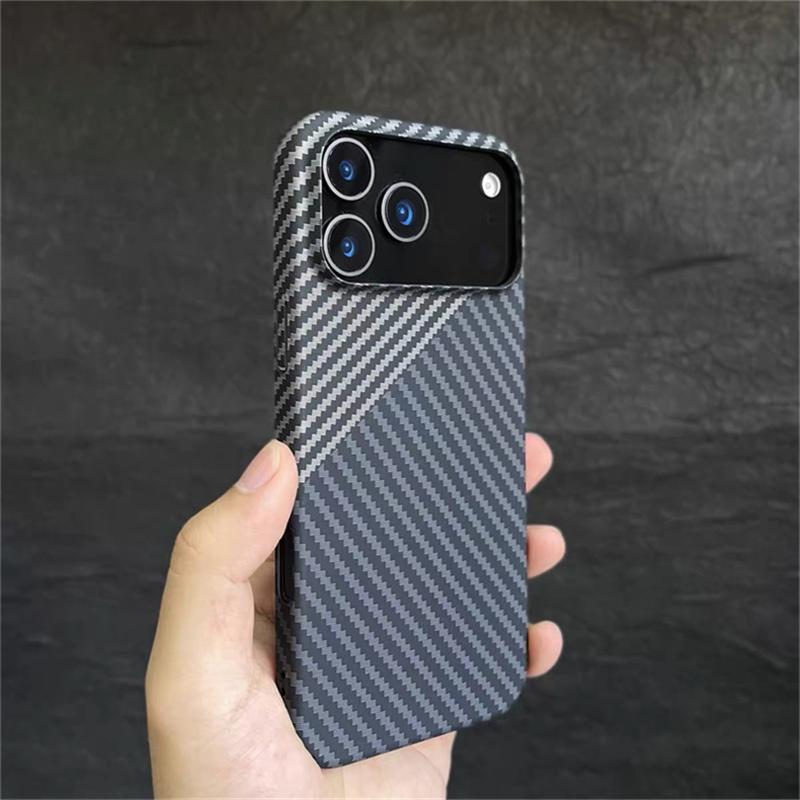 Matte Hard Case For iPhone 17 Pro Max 17 Ari Ultra Thin PC Carbon Fiber Texture Pattern Back Cover Lightweight Shell Bumper