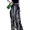 Plus Size Chinese Ink Painting High Waist Wide Leg Summer Skirt-Pants for Women