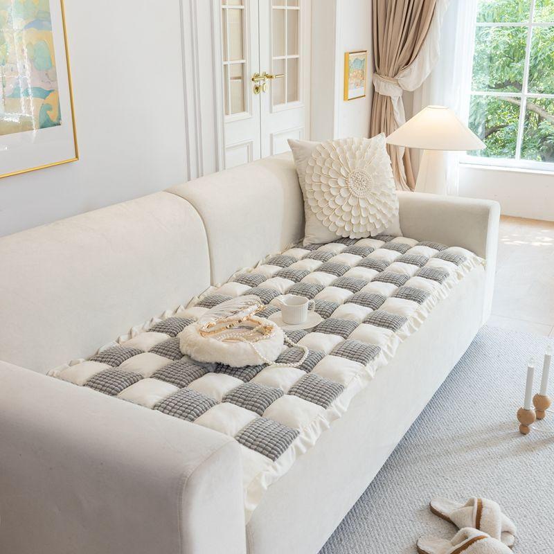 Foreign Trade Korean Hand-Spliced Steamed Bread Cushion Sofa Cushion Universal In All Seasons, High-End Thickened Solid Wood Living Room Seat Cushion