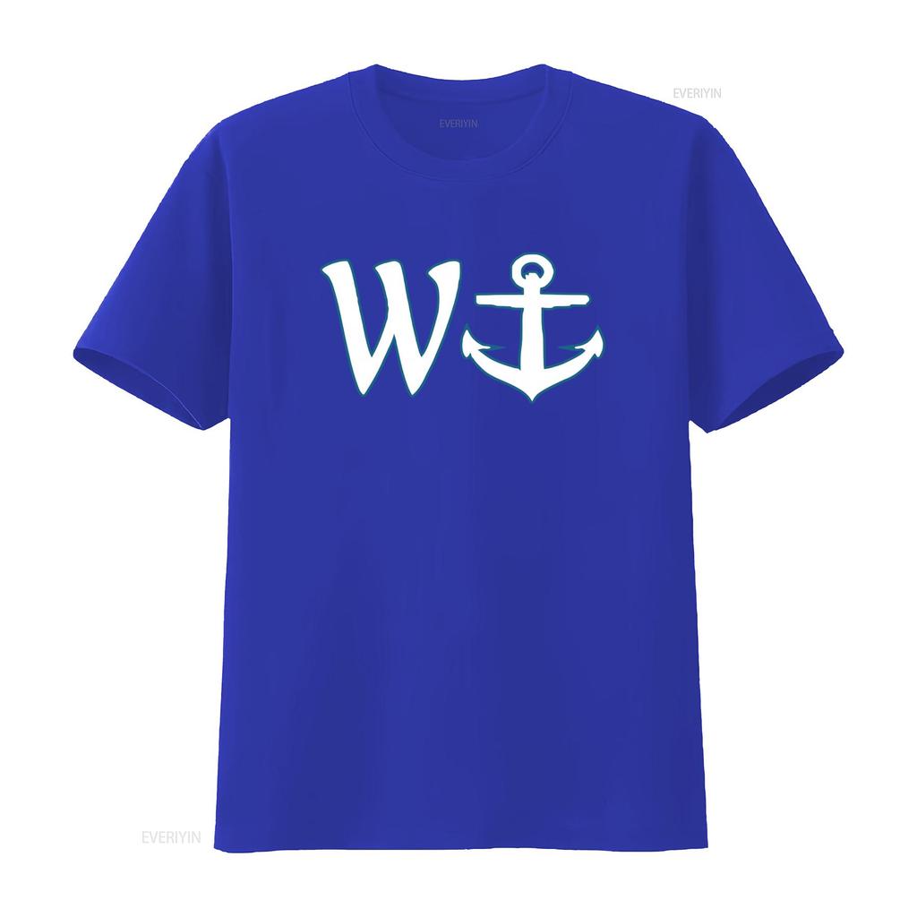 Wanker T Shirt W and Anchor Design Funny Stylish for All vintage Washed Top For Everyday Wear streetwear Unisex fashion
