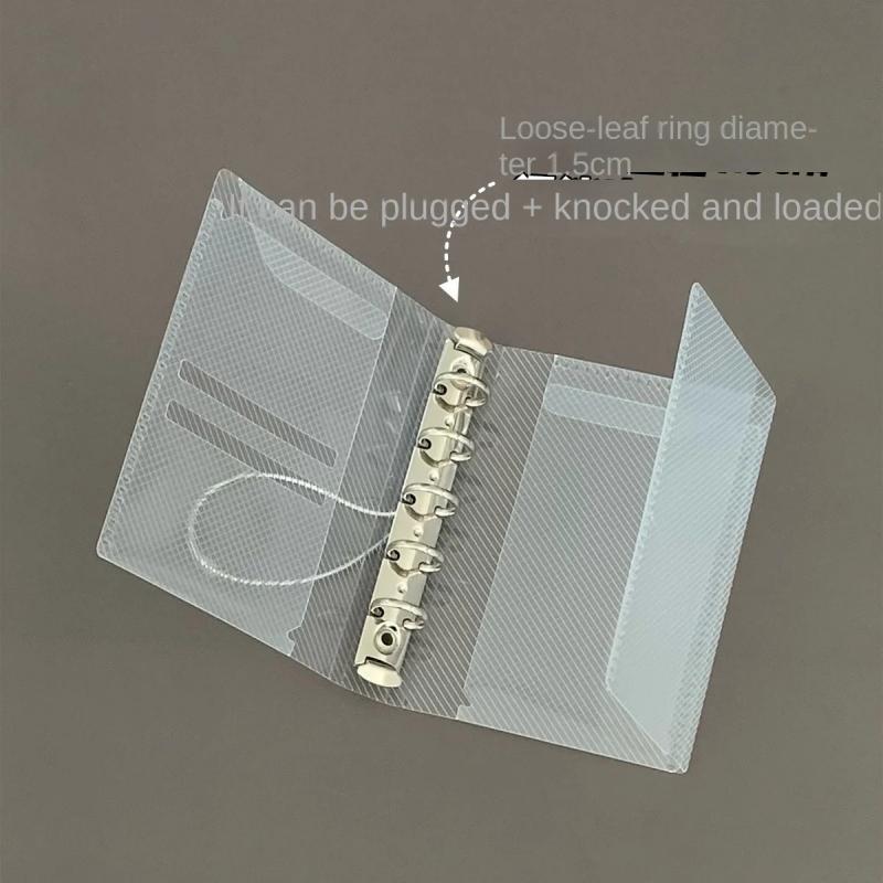 M5 A6 Diagonal Pp Three Fold Pp Loose Notebook Cover Mini Portable Sticker Small Card Po Storage Ledger