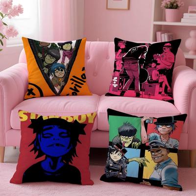 G-Gorillaz Music Cushion Cover 2-in-1 Reversible Plush Pillow Cover | Car/Sofa/Bed | Perfect Gift
