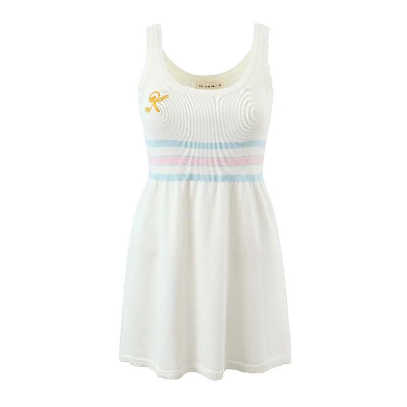 

Love Age Reduction Multicolor Vest Dress Pullover Embroidery White(High quality) M