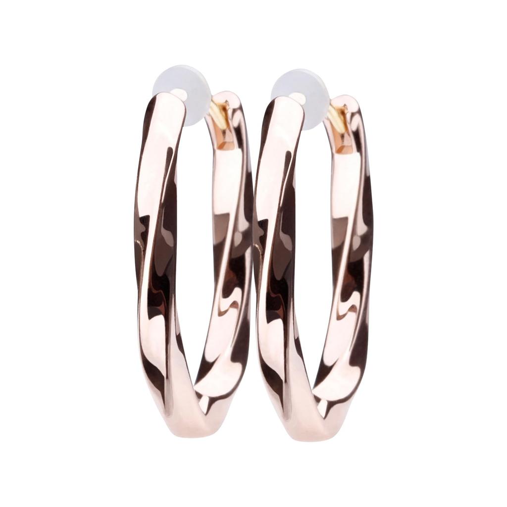 LOKUMI Made In K18 Hoop Earrings, Japan, 18K, Post, K18, Hypoallergenic, Hoop, Earrings, Catchless, One-touch, Moebius, Small, Delicate, Women's,