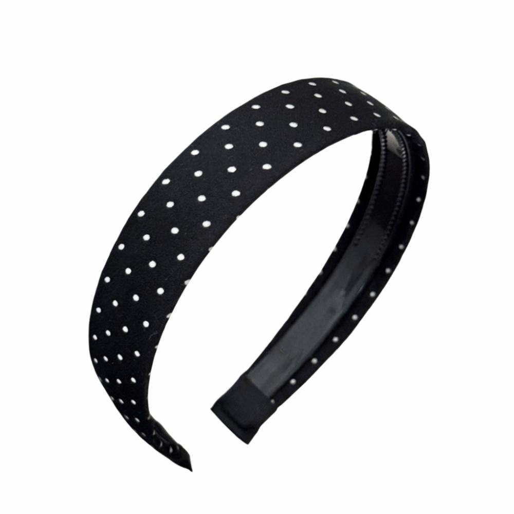 Wide Band Polka Dot Headband Black White Color Temperament Hair Band Fashion Accessory
