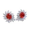 Hui Zhi Yi Jewelry 2023: Silver Light Luxury Pigeon Blood Red Earrings with 8x10mm High Carbon Diamond