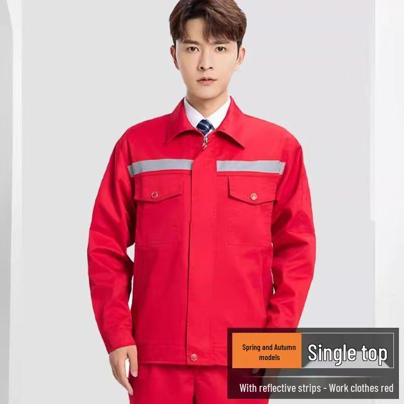 Spring/Autumn Long Sleeve Reflective Workwear Set for Auto Repair and Construction