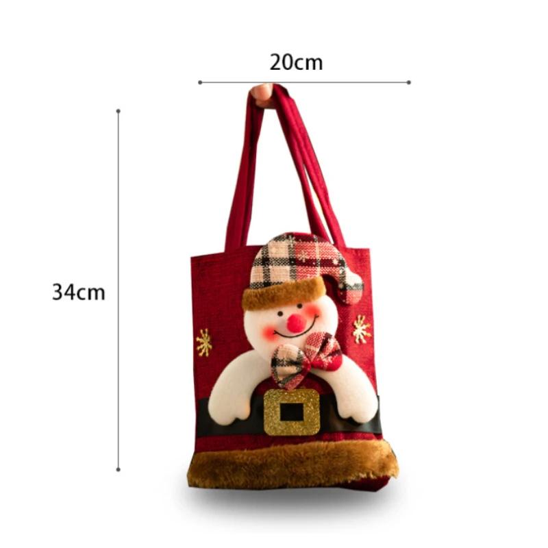 Aufbewahrungsbeutel Weihnachtsgeschenktasche Leinenstoff Neujahr Kinder Süßigkeiten Handtasche Heiligabend Apfel Aufbewahrungsbeutel Weihnachten Weihnachtsmann