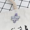 Minimalist Cartoon Trendy Ins Style Purple Letter Brooch Creative Unique Geometric Accessory Pin