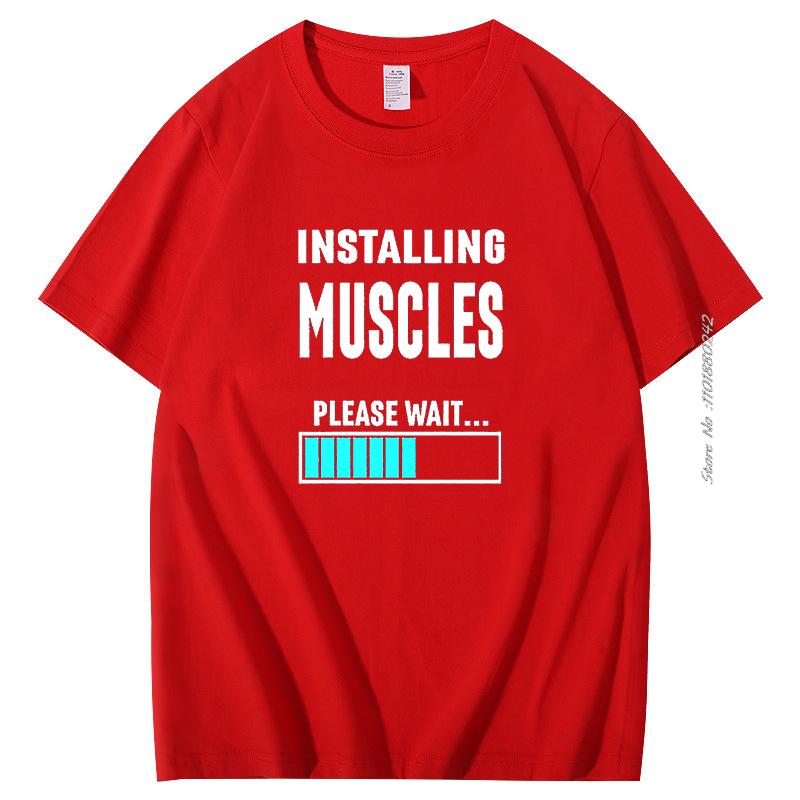 Bodybuilding Muscle Training Cotton Tshirt Installing Muscles Short Sleeve Tshirt Summer New Shirts And Tshirts Print T Shirt