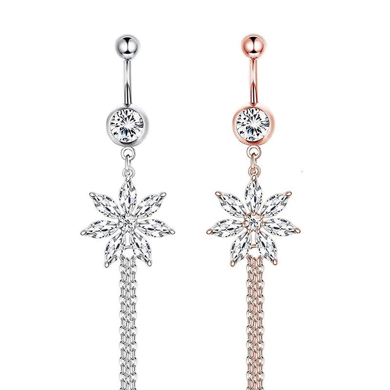 European & American Zircon Copper Belly Button Ring – Sexy Piercing Jewelry