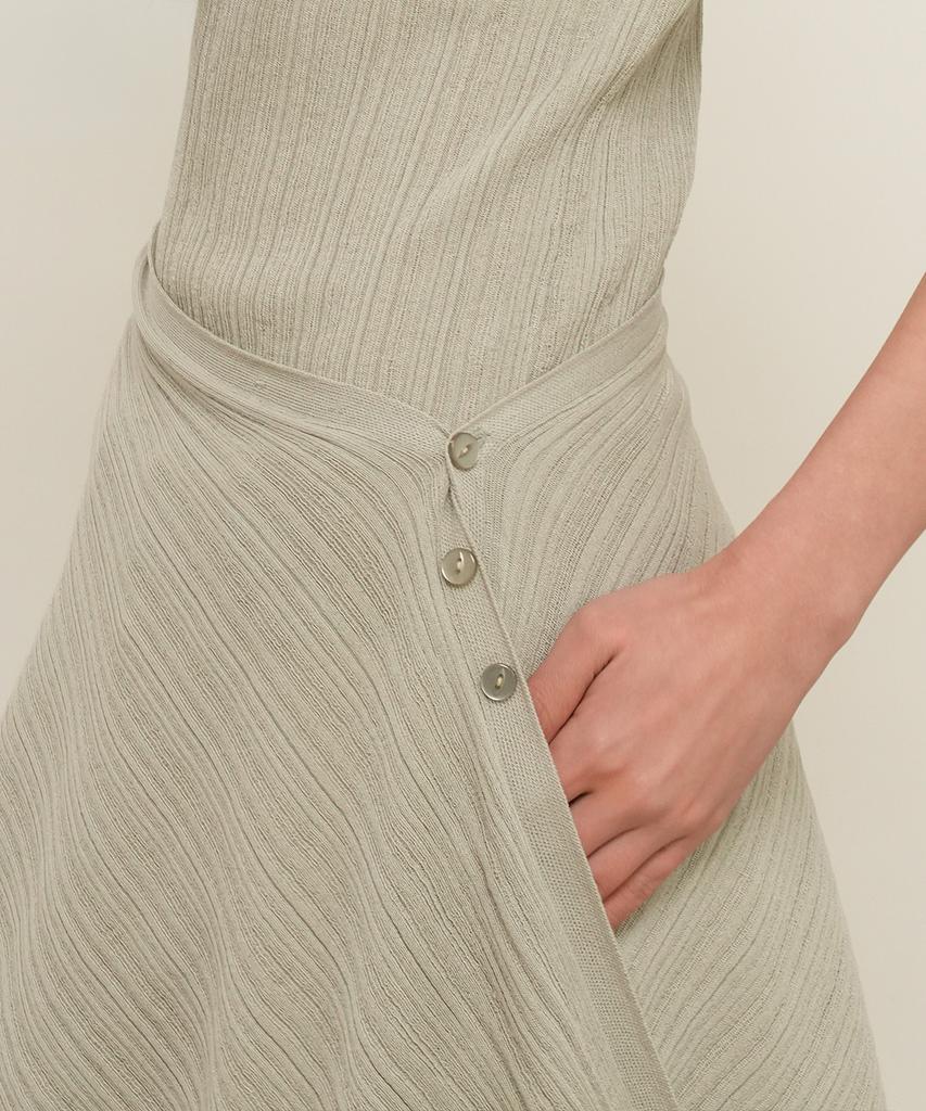 General Idea Pleated Knit Wrap Skirt [Sage Mint] / Gf2Let529