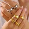 European-American Rhombus Polished Ring: Cool Niche Design In 18K Gold-Plated Titanium Steel