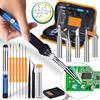 Soldering Iron Kit, Pencil Grip, Temperature Controlled, 60 W, 20 Pcs.