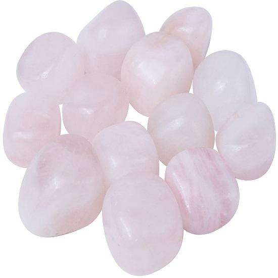 Rose Quartz Tumbled Stones Reiki Chakra Healing Decorative Pebbles, Vase Fillers Tumble Stone for Jewellery Gift Item 13 Pieces Set