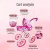 Foldable Children's Play Stroller Toy for Girls – Simulation Square Street Stall Design