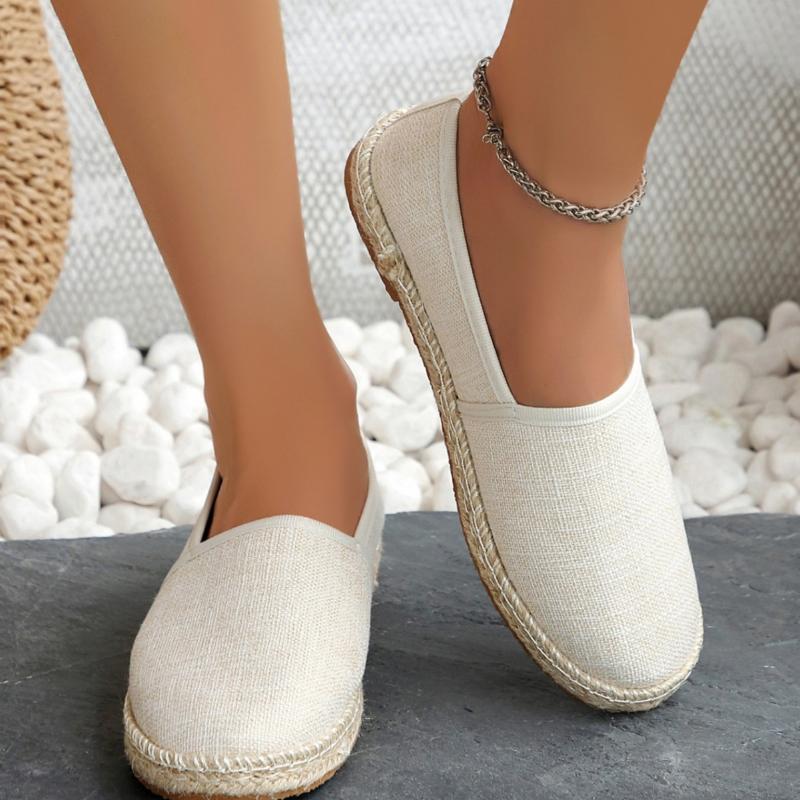 Women Flat Shoes 2024 Spring Summer New Lightweight Slip On Canvas Shoes Woman Closed Toe Non Slip Comfortable Casual Sneakers