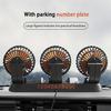 3 Head Cooling Fan with Phone Number Plate for SUV Truck Vehicle 360 Degree Rotating 5V/12V/24V Air Ventilation Fan