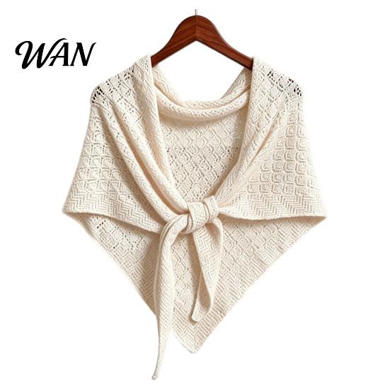 Travel Photography Shawl Women Knitted Triangle Shawl, Soft Wool Blend Pashmina Wrap, Lightweight Hollow Texture Scarf for Spring Autumn Layering And