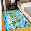 New Product Cartoon Animal World Map Carpet for Living Room Bedroom Sofa Creative Doormat Home Decor Area Rug Large Size