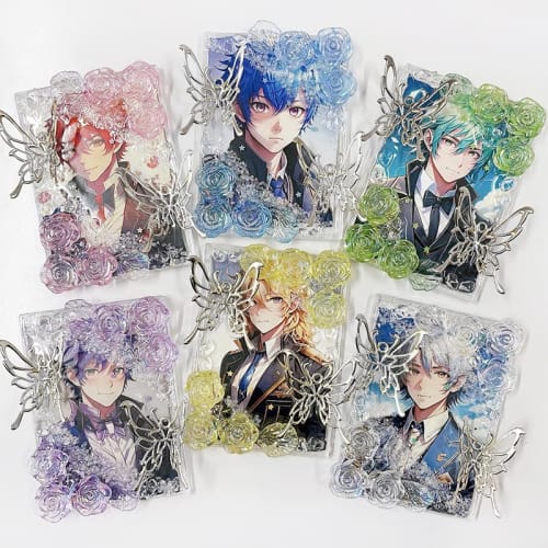 Hard Case Decorative Trading Card Case, Butterfly and Rose Design, Pink