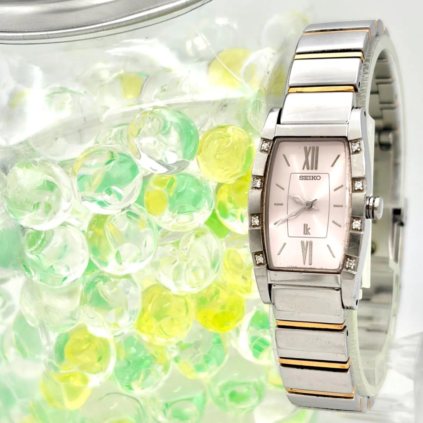 Used [New battery] SEIKO lk Rukia 8P diamond ladies watch pink 1F20-0BK0 660276