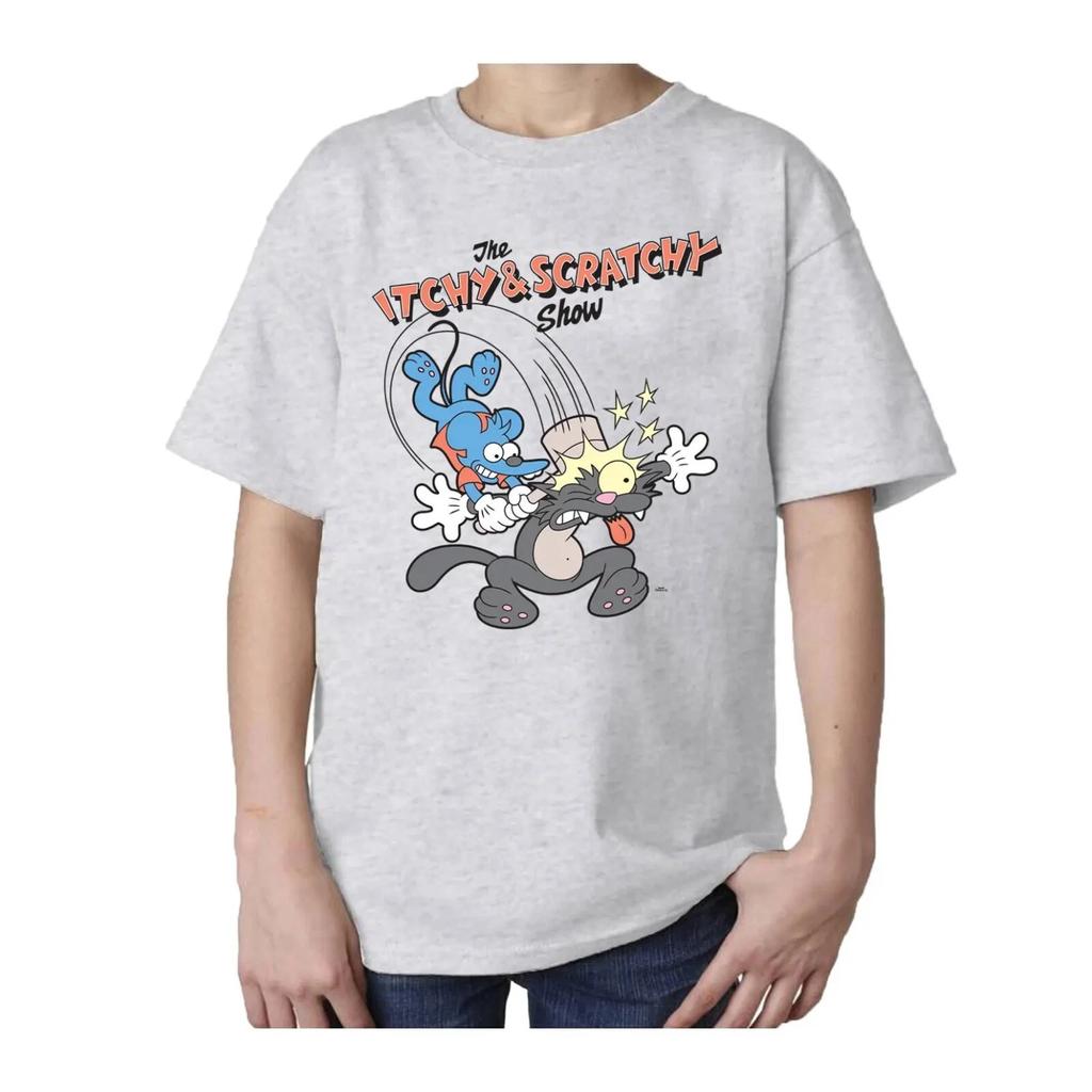 The Simpsons Itchy & Scratchy Show Hammer Official Kids T-shirt Funny Cartoon