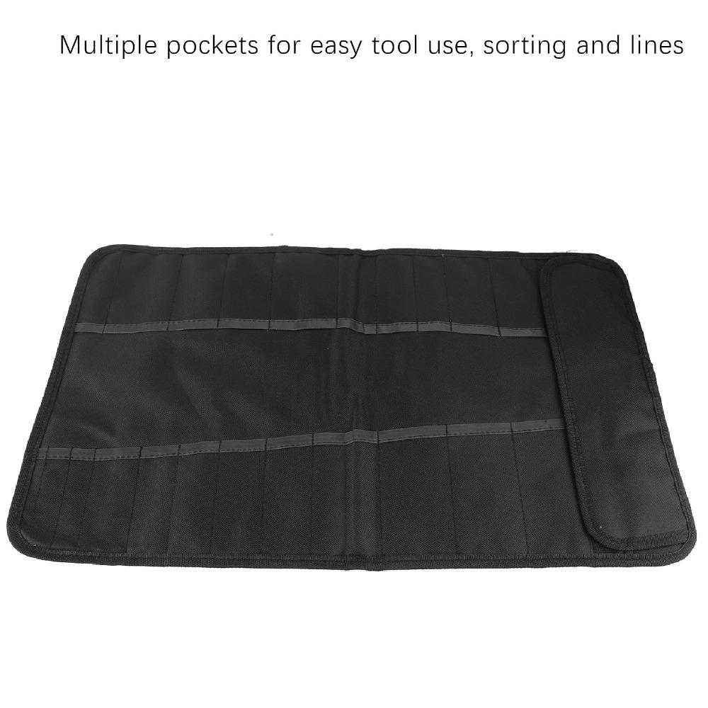 

Waterproof Tool Roll Bag Large Capacity Tool Organizer Bag Portable Roll Up Tool Bag Mechanics Use синий