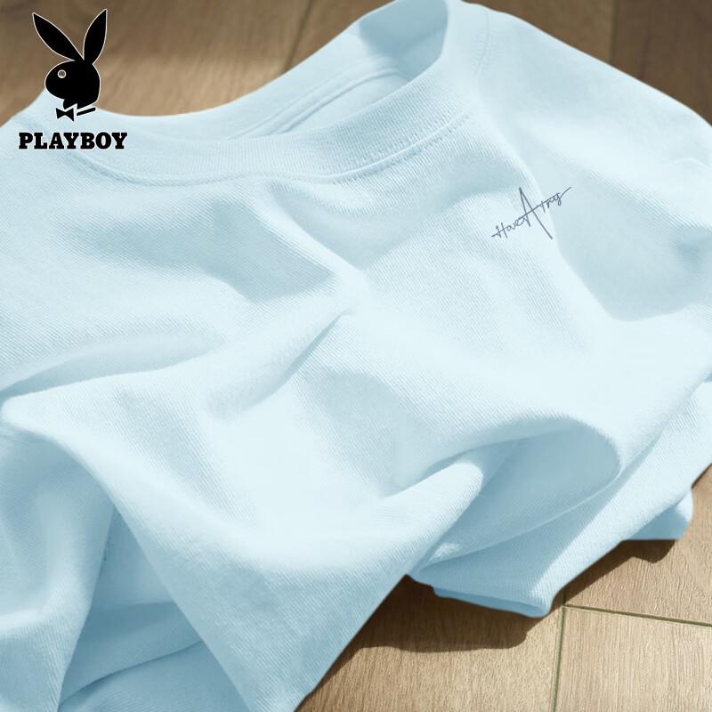 PLAYBOY Men's American Retro Pure Cotton Short Sleeve T-Shirt