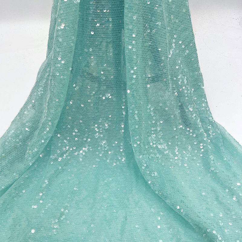 Tessuto di Pizzo Ricamato Full Paillettes Lucide Multicolore Materiale da Cucito Fai da Te per Abito da Sposa Tessuto Decorativo per Abbigliamento