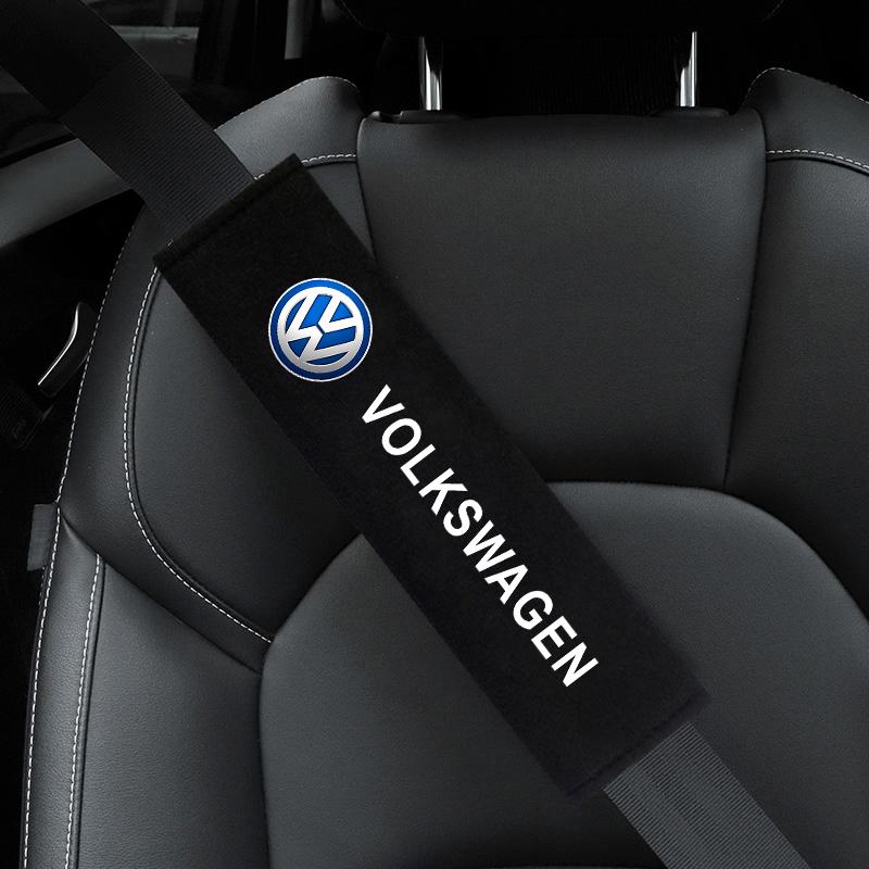 2pcs Car Seat Belt Pad Safety Strap Shoulder Cover Soft Mat For VW Volkswagen Jetta Polo Touran Golf PassatLP10