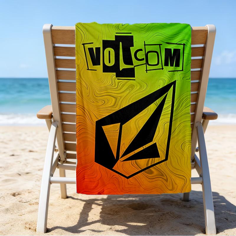 proof beach towel with a V-VOLCOM LOGO1 pattern - soft,absorbent,quick-drying,machine washable - perfect for swimming,camping,bathing