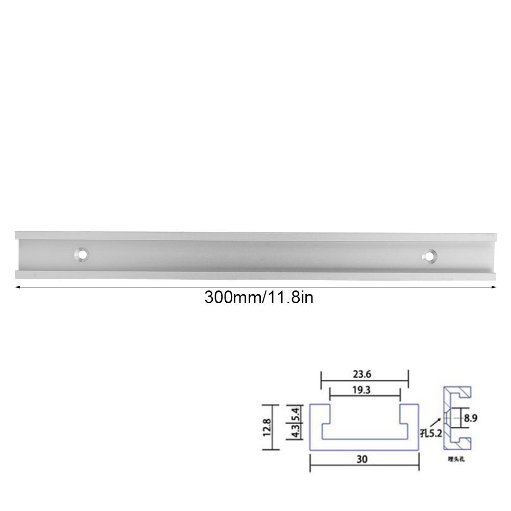 Aluminum Alloy t slot Miter Track Jig Non Porous Slide Slab Fixture Woodworking Tool (300mm)