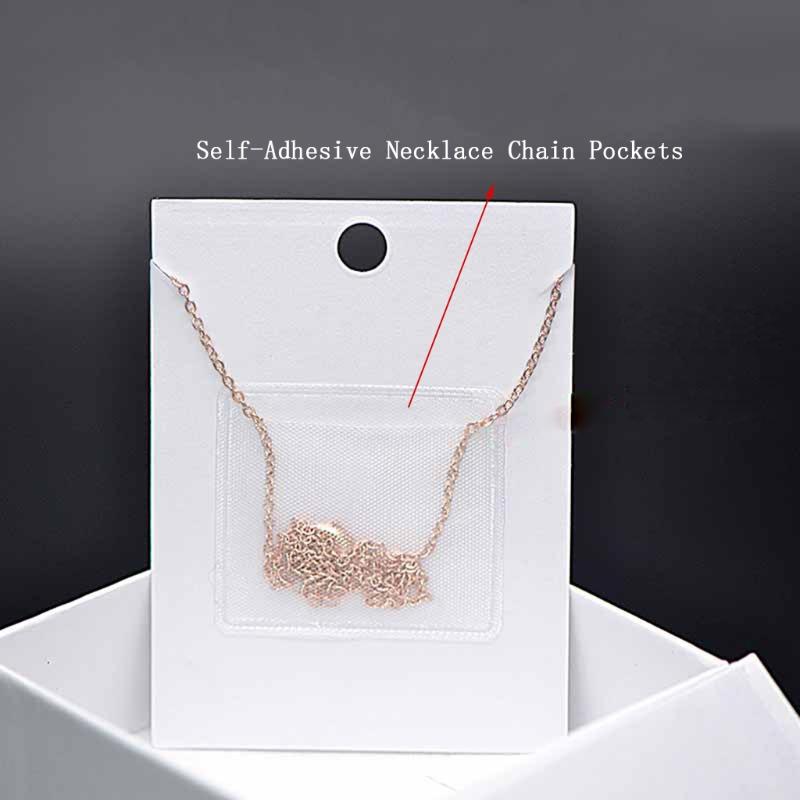 100 Pcs Necklace Chain Storage Necklace Card Pouches To Hold Loose Chain for Necklace Display Cards Jewelry Supplies
