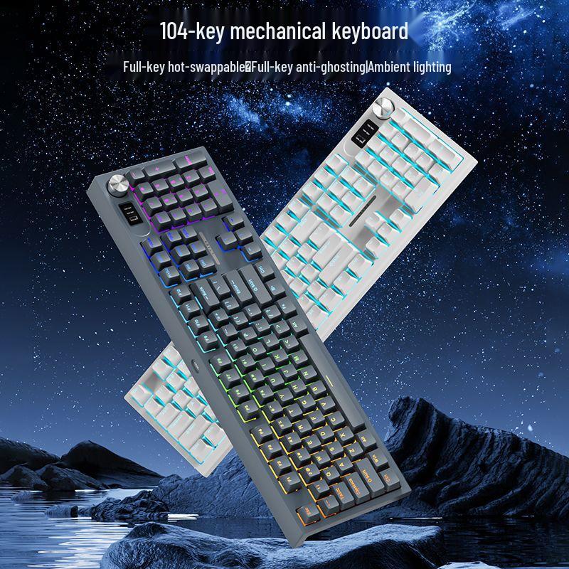 LT104 Mechanical Keyboard with Screen: Custom Wired Keyboard & Mouse Set for Gaming & Office