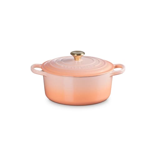 Le Creuset Signature Cocotte Ronde 22 cm Cast Iron Enamel Pot, P?ch, Gas, Induction, and Oven Compatible [Official Japanese Product]