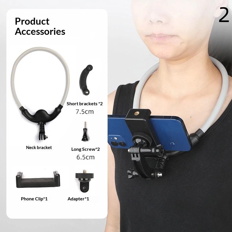 New Neck Mount Phone Clip 360° Rotation Phone Holder For Phone Accessories Quick Release Hands Free Accessories
