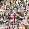 103050pcs KONAnime Music Girl Stickers Cute Hirasawa Yui Cartoon Decals Water Bottle Guitar Phone Laptop Sticker Decoration