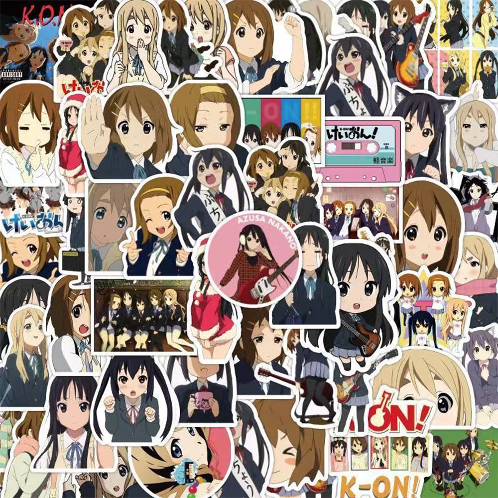 103050pcs KONAnime Music Girl Stickers Cute Hirasawa Yui Cartoon Decals Water Bottle Guitar Phone Laptop Sticker Decoration