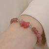 Natural Strawberry Crystal Bracelet Bangles Women Fashion Jewelry Accessories Gift
