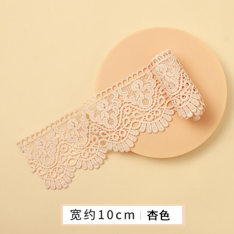 Ruban de Dentelle Brodé Floral Creux de 1 Mètre Soluble dans l'Eau pour Couture d'Articles d'Habillement DIY Tissu Artisanat Fait Main Bande de Dentelle Noir Blanc